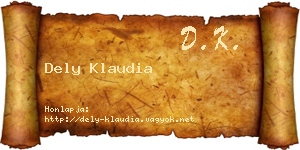 Dely Klaudia névjegykártya