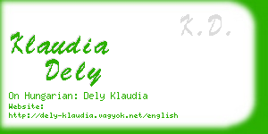 klaudia dely business card